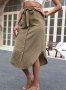 Дамска модна неправилна пола с висока талия - 023 , снимка 2