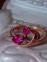 Съветски златен пръстен с рубинчета 583, снимка 4