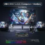 Нов KVM Превключвател 2 Лаптопа 1 Монитор 4K 120Hz USB-C HDMI 2.1, снимка 2