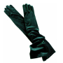 Елегантни дълги зелени плюшени ръкавици- 8629, снимка 1 - Ръкавици - 44810111