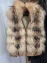 Естествен косъм ракун "Русский мех "невероятен елек с качулка , снимка 11