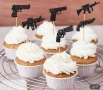 12 бр оръжие оръжия пистолет пуска топери декор за мъфини кексчета парти рожден ден, снимка 4