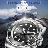 2022 LIGE автоматичен часовник за гмуркане 100 ATM, снимка 1 - Мъжки - 41211685