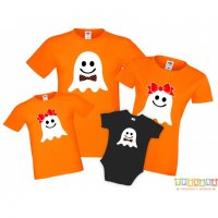 Семеен комплект тениски Хелоуин Ghosts Family, снимка 1 - Тениски - 34276183