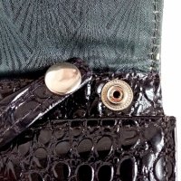 Черна лачена чанта +колан имитация на змийска кожа , снимка 4 - Чанти - 42048816