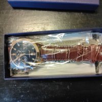 POEDAGAR - кварцов часовник,дата,кожена каишка, снимка 11 - Мъжки - 41435502