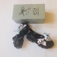 Черни сандали с платформа и панделка, снимка 7 - Сандали - 41507320