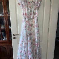 Разкошна нова  лятна елегантна дълга рокля фрорален нежен десен романтична нежна Mohito , снимка 2 - Рокли - 40518074