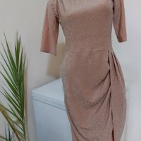 Бляскава розова рокля, снимка 1 - Рокли - 41458309