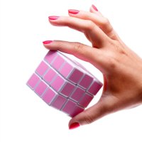 Розово кубче на Рубик за блондинки – едноцветно, снимка 2 - Подаръци за жени - 41421657