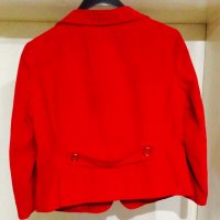DKNY Donna Karan червено сако от памучно кадифе , снимка 6 - Сака - 39306486