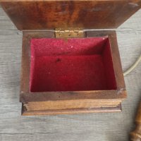 Стара дървена кутия за бижута във формата на телефон, снимка 6 - Колекции - 41856901
