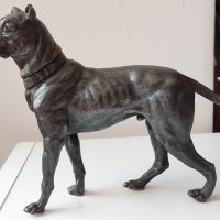 WMF-Посребрена фигура на куче 1910-1925 год., снимка 1 - Антикварни и старинни предмети - 41611128