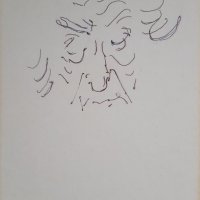 Дечко Узунов 1899 - 1986 Автопортрет 2бр. рисунки в 1 рамка, снимка 4 - Картини - 40071215