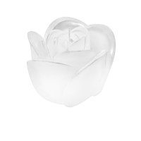 Свещ, 3D Rose, бяла с брокат, 12x12x10cm, снимка 1 - Декорация за дома - 44495653