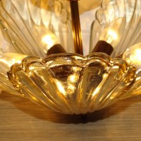 Винтидж висящ полилей от стъкло Murano Italy Barovier, снимка 2 - Лампи за таван - 42600361