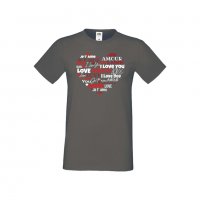 Мъжка тениска Свети Валентин Love Word Heart, снимка 6 - Тениски - 35715753