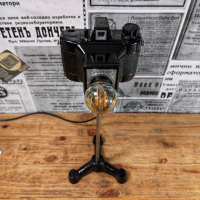 Лампа направена от стар фотоапарат , снимка 6 - Настолни лампи - 36155333