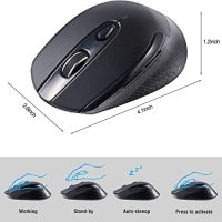Нова Безжична мишка за лаптоп 2.4gh/USB применик за PC Mac,Chromebook,MacBook, снимка 4 - Клавиатури и мишки - 41139945