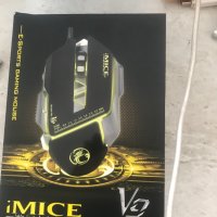 Мишка Gaming iMice V9 4 цвята лазерно осветление, 7 бутона, ускорение 30G 125 hz, снимка 3 - Клавиатури и мишки - 41283690