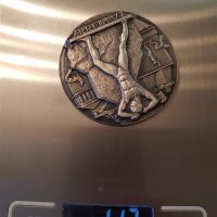  Френски 1968 сребърен Медал Каменоделец от РИДЕ орден плакет, снимка 11 - Нумизматика и бонистика - 41344160