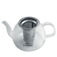 Стъклен огнеупорен чайник с цедка Елеком ЕК-ТР1200-1200мл, снимка 3 - Аксесоари за кухня - 39295574