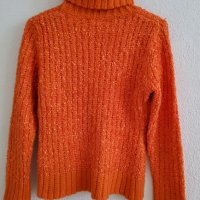 Топъл оранжев пуловер, снимка 3 - Блузи с дълъг ръкав и пуловери - 39037037