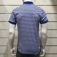 Нова мъжка моряшка блуза с яка, класическо синьо-бяло райе, снимка 6 - Тениски - 29029376