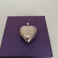 Голямо сребърно сърце , снимка 2 - Колиета, медальони, синджири - 44638966