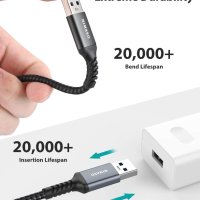 NIMASO кабел USB A към USB A, двукраен USB 3.0 кабел,100 см, снимка 3 - Кабели и адаптери - 42591348
