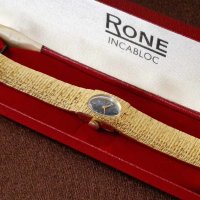RONE Швейцарски Часовник Дамски Swiss Made INCABLOC Колекционерски Гривна Винтидж, снимка 3 - Дамски - 41564752