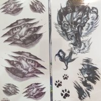 Временни татуировки, татуси, tattoo / тигър, вълк, котки, дракон, еднорог, феи, мандала , снимка 2 - Други - 40897078
