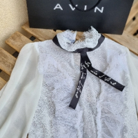 НОВО Бяло боди риза с панделка AVIN, снимка 5 - Корсети, бюстиета, топове - 43601695