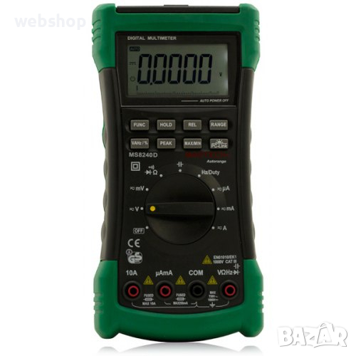 Мултицет  със зумер и интерфейс MASTECH MS8240D VAC/VDC | AAC/ADC | OHM | F | Hz, снимка 1