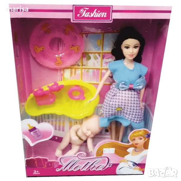 Бременна кукла Барби с бебе и аксесоари в кутия - 17039, снимка 1