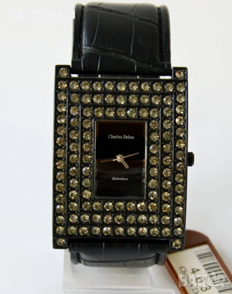 █▬█ █ ▀█▀ ДАМСКИ ЧАСОВНИК ИНКРУСТИРАН С ЕФЕКТНИ КАМЪНИ ЯПОНСКИ МЕХАНИЗЪМ. ДАМСКИ ЧАСОВНИЦИ, снимка 1