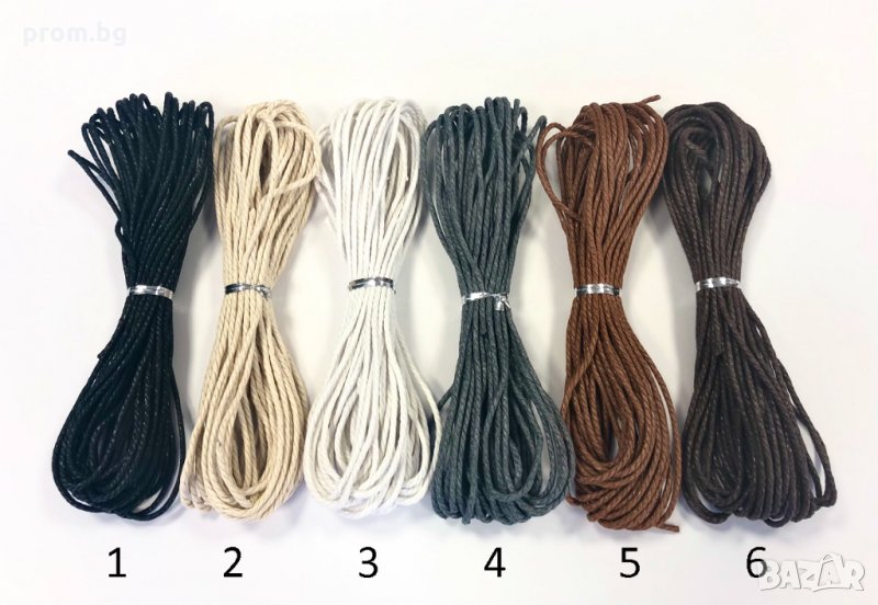 Кожарски, сарашки парафинирани памучни шнурове 2 мм, 10 м, конци, конец, шнур, снимка 1