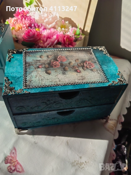 Кутия за бижута ръчно изработена , снимка 1