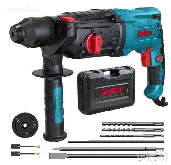 Ударна бормашина ENEACRO 26 HQ SDS-Plus, 1050W, 6 променливи скорости с 4 функции, включени 3 свредл, снимка 1