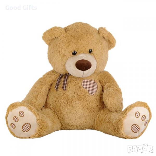 Голямо Плюшено мече кафяво бежово 70см, снимка 1