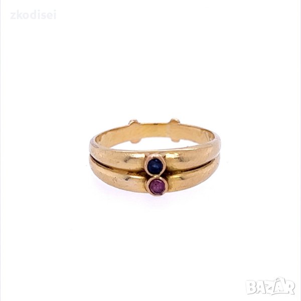 Златен дамски пръстен 4,24гр. размер:57 18кр. проба:750 модел:19559-1, снимка 1