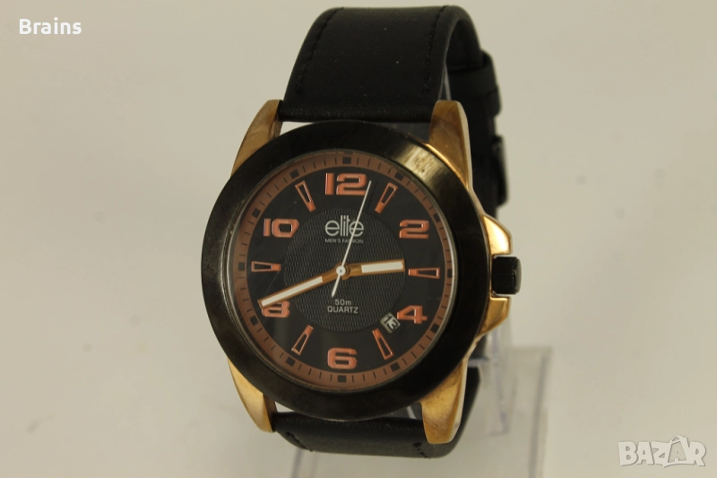 ELITE Мъжки Кварцов Часовник Розово Злато, снимка 1
