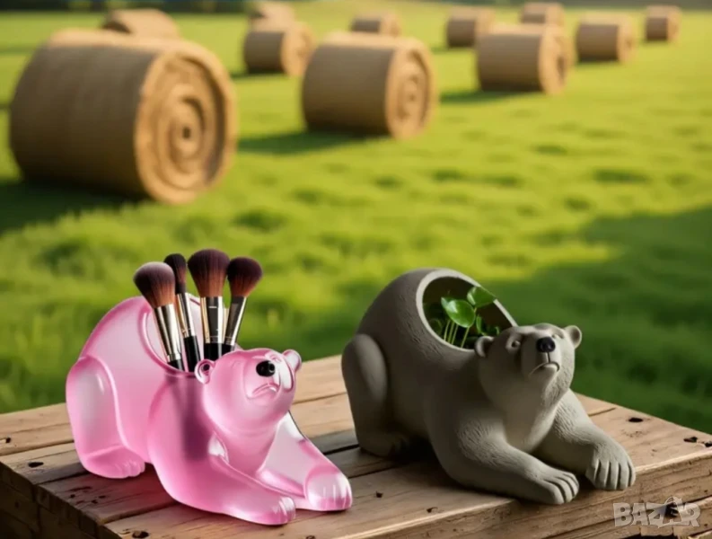 Молд кашпа бяла мечка , снимка 1