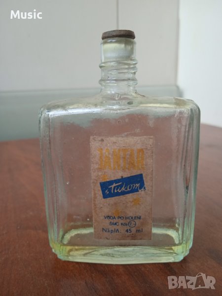 Старо стъклено шише от одеколон, снимка 1