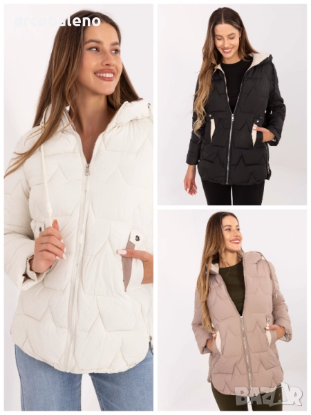 Дамско ватирано яке с цип, 3цвята , снимка 1