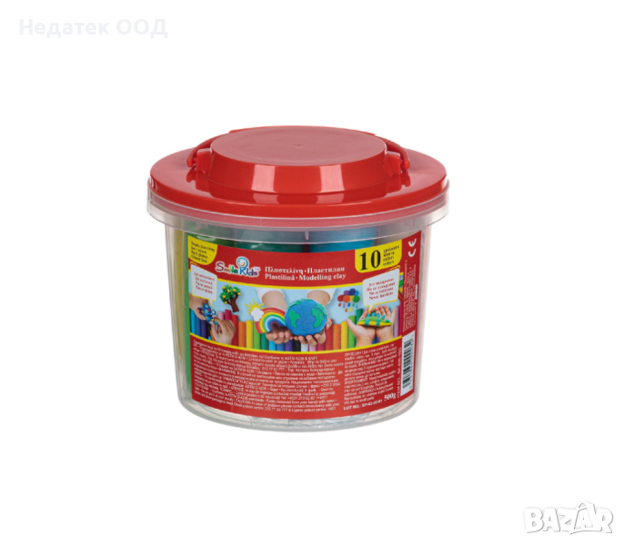 Пластилин в кофа, 10 различни цвята, 500гр, снимка 1