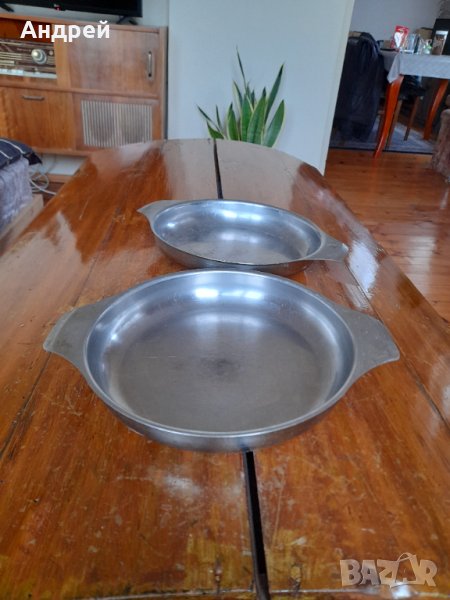 Стари неръждаеми паници,чинии #3, снимка 1