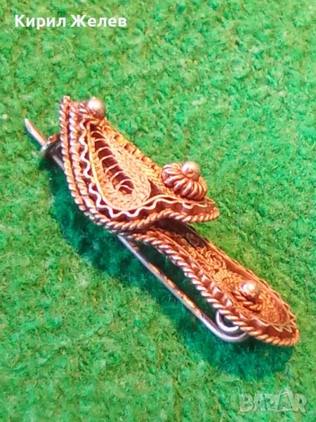 УНИКАЛНО РЯДКА СРЕБЪРНА ОБУВЧИЦА БРОШКА ВИСОКА ПРОБА СРЕБРО ЮВЕЛИРНА РАБОТА БИЖУ 15514, снимка 1