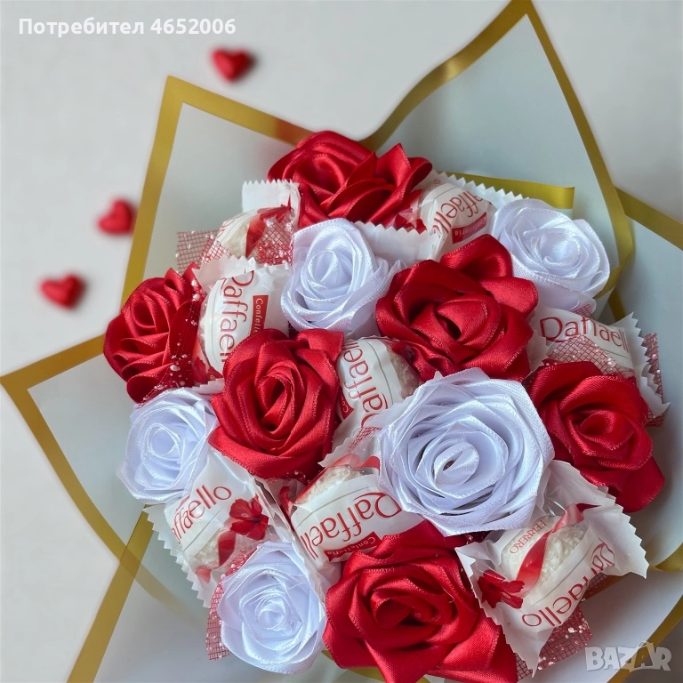 ЛУКСОЗЕН БУКЕТ С РОЗИ И RAFFAELLO – ПЕРФЕКТНИЯТ ПОДАРЪК ❤️, снимка 1