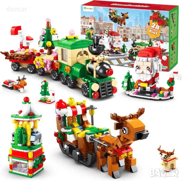 D-FantiX Коледен адвентен календар 2024 за деца, комплект играчки 24 в 4 строителни блока за 6-12 г, снимка 1